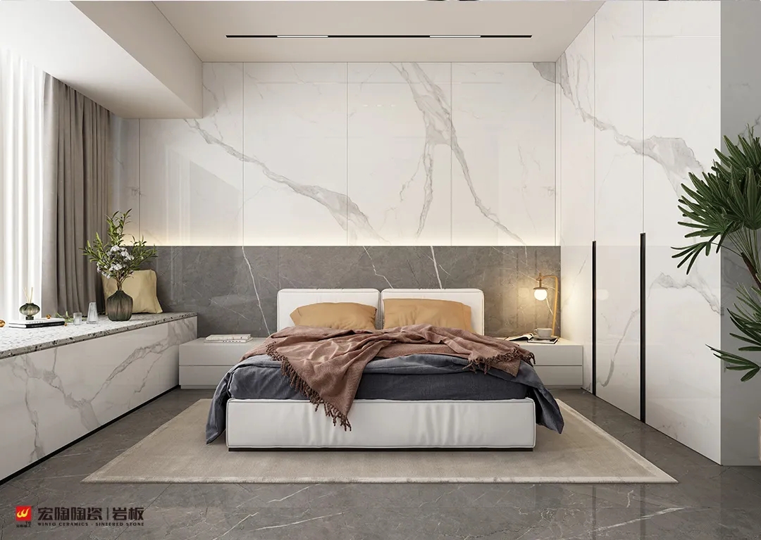 云顶集团岩板卧室效果图