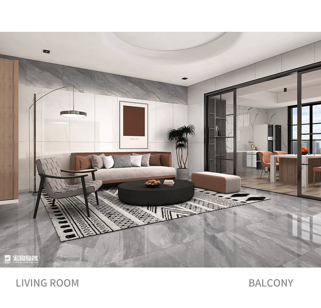 云顶集团TPGR26017凝脂白瓷砖地砖装修效果图