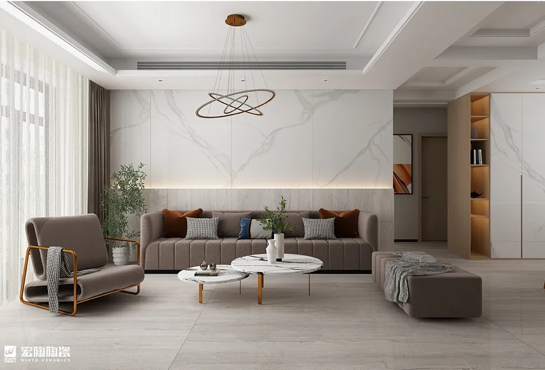 云顶集团9-TPG2412A007瓷砖1200×2400×9mm轻奢极简装修效果图