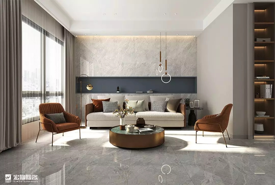 云顶集团抛釉系列陶瓷大板装修效果图