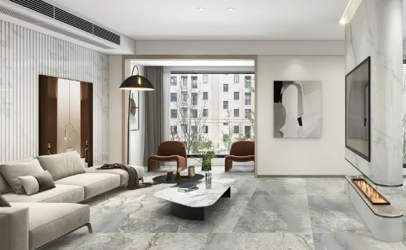 云顶集团质感砖大客厅效果图展示
