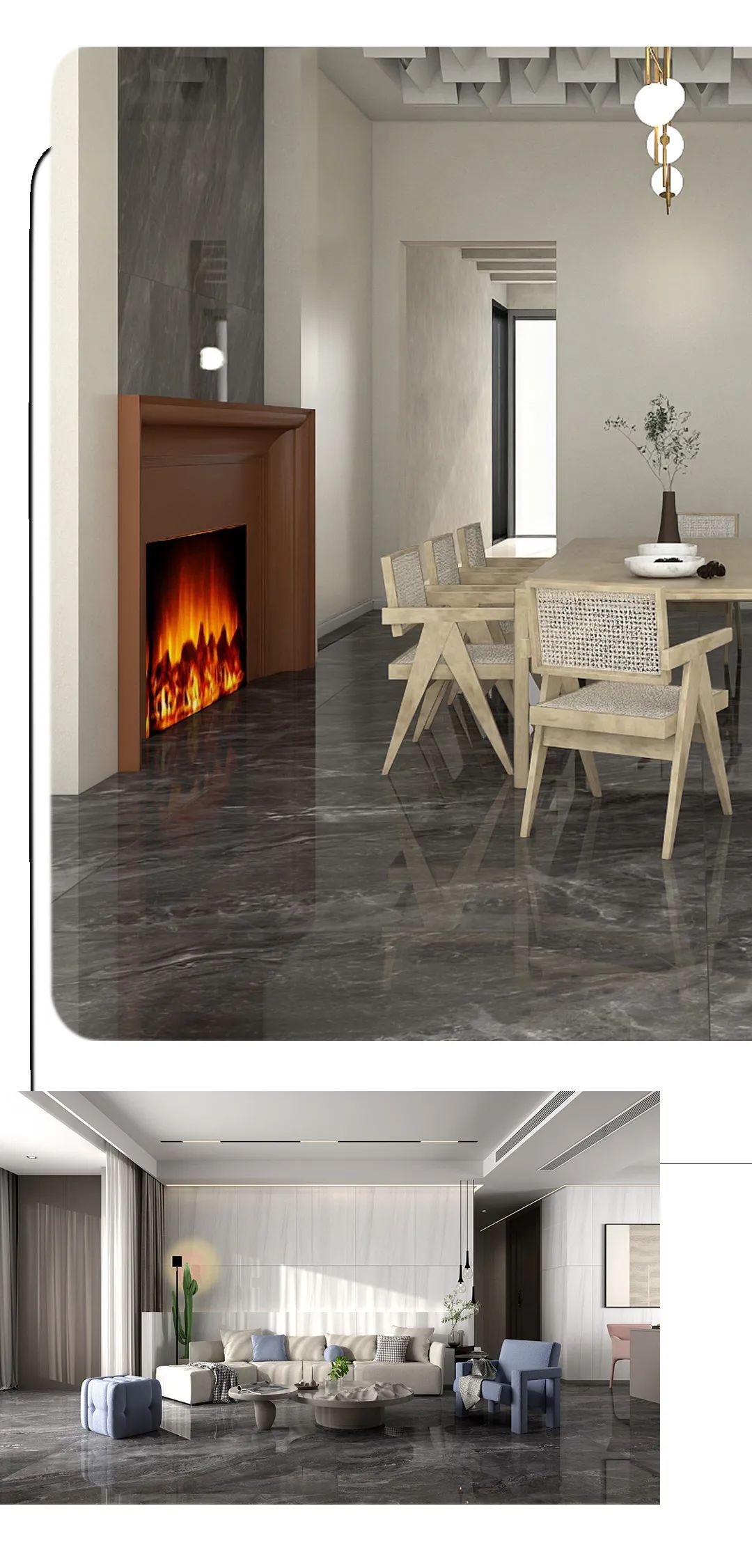 云顶集团900x1800mm陶瓷大板倪克斯黑装修效果图