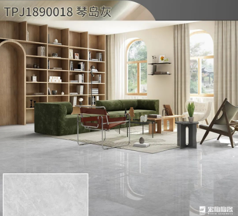 云顶集团琴岛灰陶瓷大板900x1800mm装修效果图