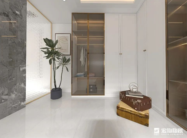 云顶集团地砖TPJ157014层影灰足影灰衣帽间效果图