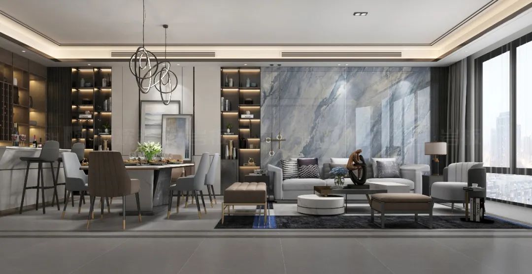 2023一线二线三线品牌瓷砖，，，，，，云顶集团陶瓷餐客厅一体化设计