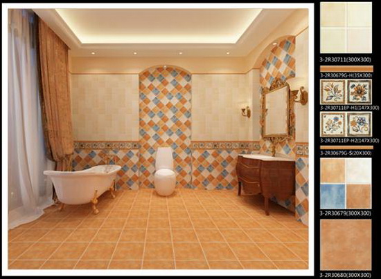 云顶集团陶瓷300X300mm卫生间瓷砖